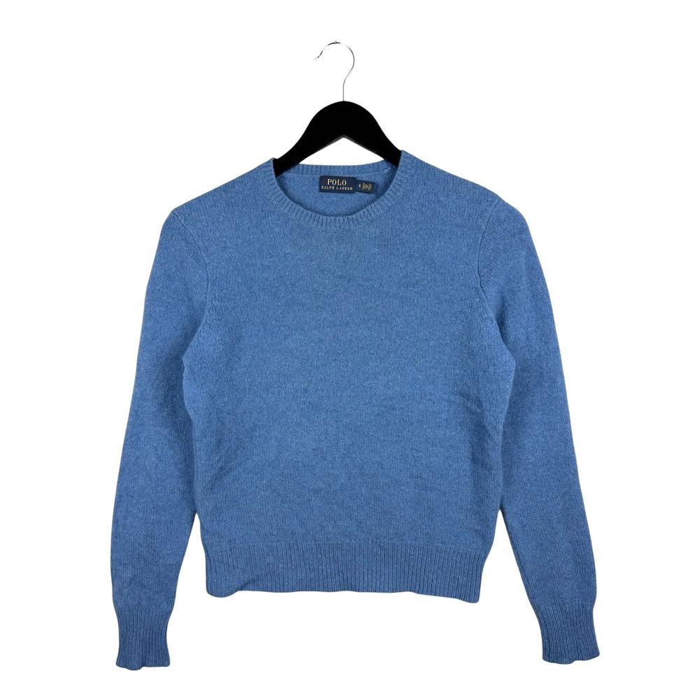 Polo Ralph Lauren Women's Sz S‎ 70% Wool 30% Cashmere Crewneck Blue Sweater